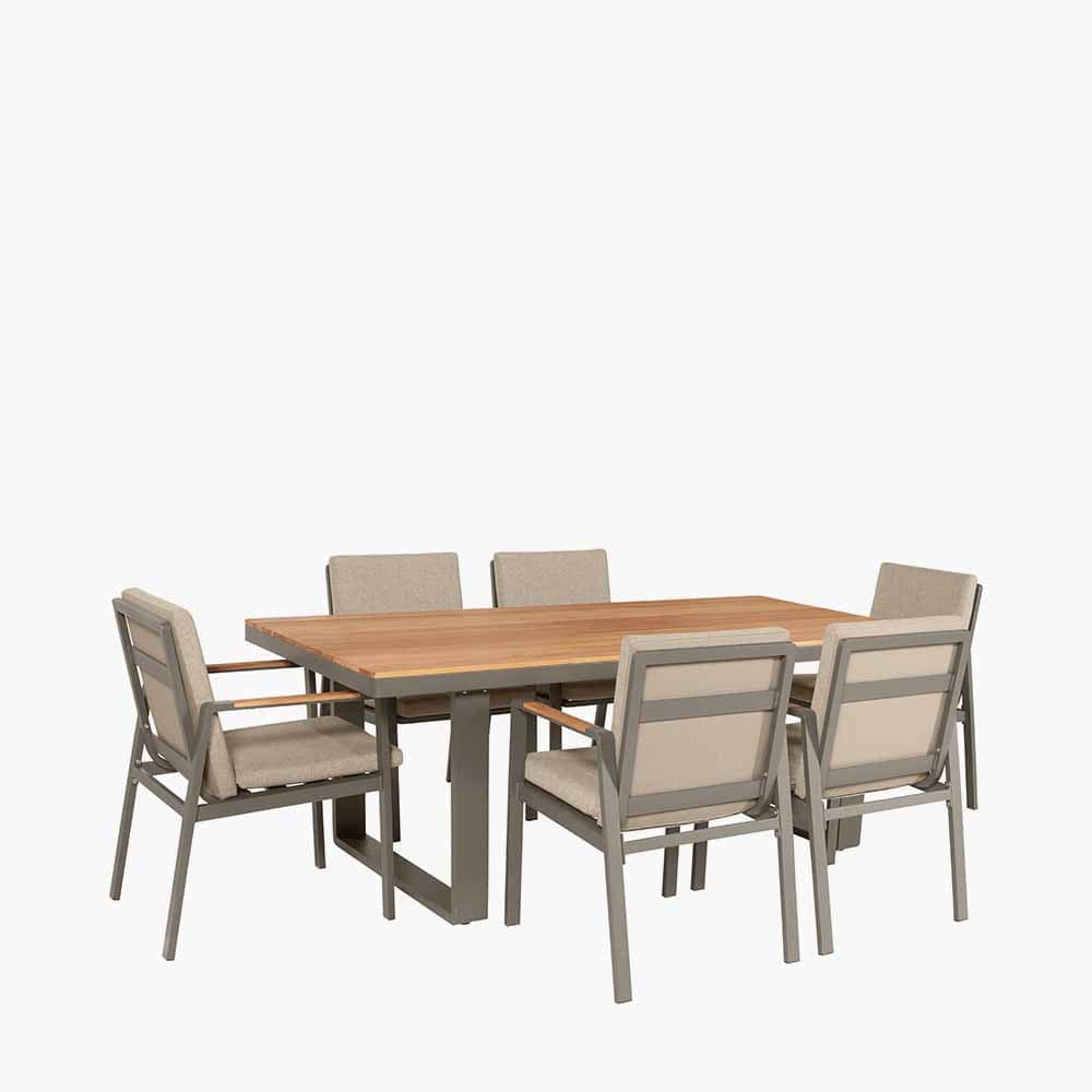 Pacific Lifestyle Outdoors Stockholm Limestone 6 Seater Dining Set House of Isabella UK