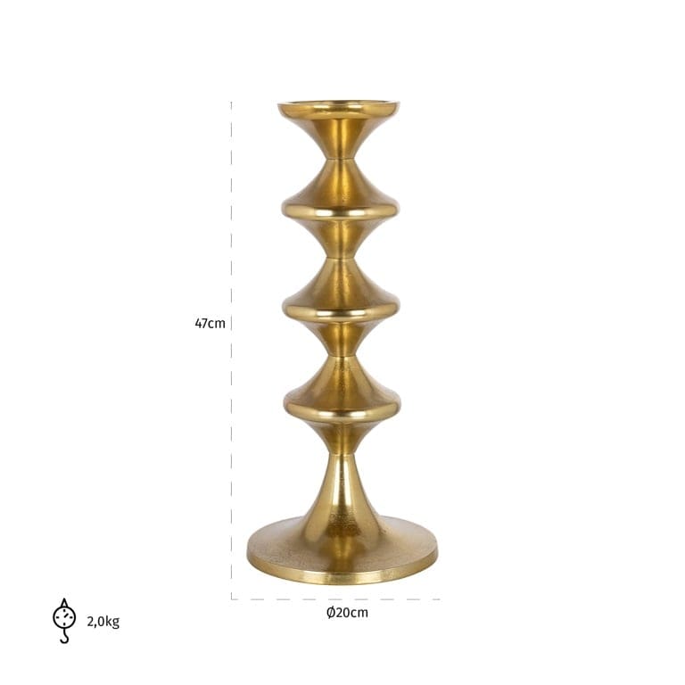 Richmond Interiors Accessories Candle holder Ayden big (Gold) House of Isabella UK