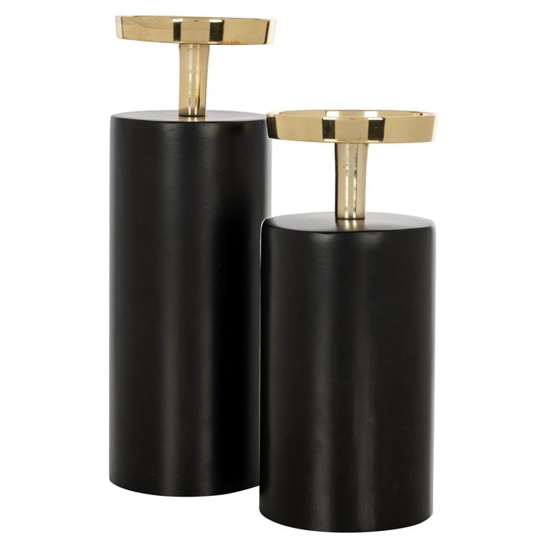 Richmond Interiors Accessories Candle holder Caya big (Black/gold) House of Isabella UK