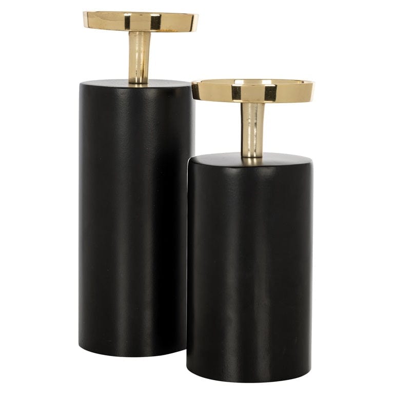 Richmond Interiors Accessories Candle holder Caya small (Black/gold) House of Isabella UK
