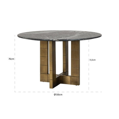 Richmond Interiors Dining Dining table Collada 130Ø (Black/gold) House of Isabella UK