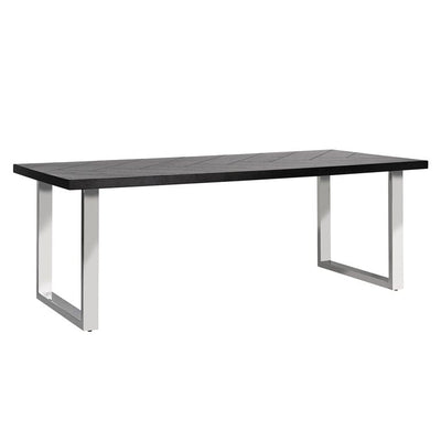 Richmond Interiors Dining Dining table Nalo 235 with silver u-leg (Black) House of Isabella UK
