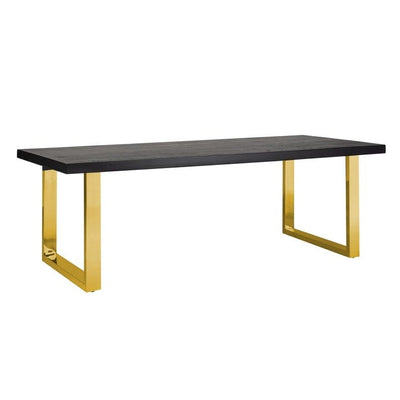 Richmond Interiors Dining Dining table Watson 230 with gold u-leg (Black) House of Isabella UK