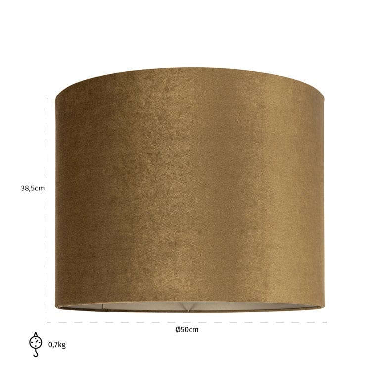 Richmond Interiors Lighting Lampshade Addy gold velvet cilinder 50Ø (Gold) House of Isabella UK
