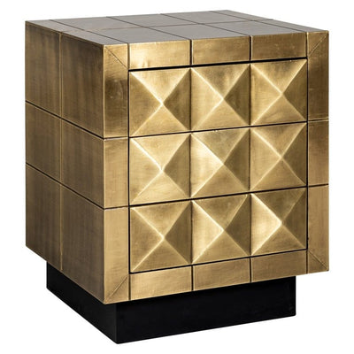 Richmond Interiors Living Cabinet Collada 3-drawers (Brushed Gold) House of Isabella UK