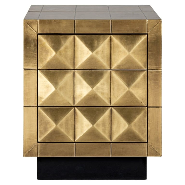 Richmond Interiors Living Cabinet Collada 3-drawers (Brushed Gold) House of Isabella UK