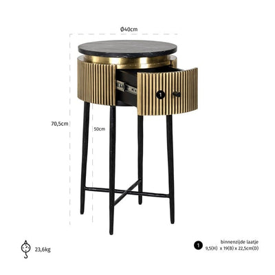 Richmond Interiors Living Side table Ironville (Gold) House of Isabella UK