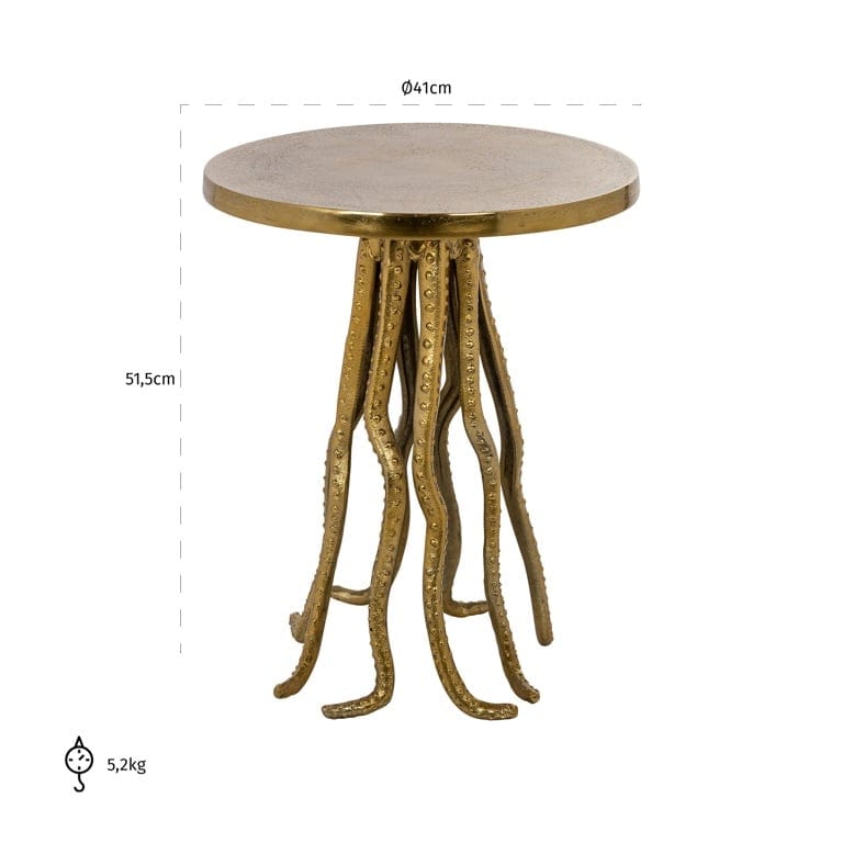 Richmond Interiors Living Side table Macey (Gold) House of Isabella UK