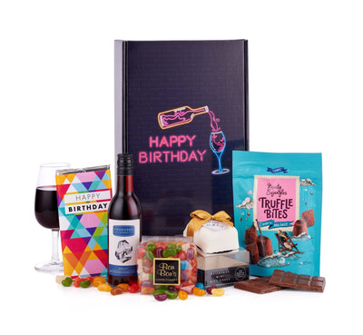 Spicers Of Hythe Gifts & Hampers Happy Birthday Gift Box with Red Wine House of Isabella UK