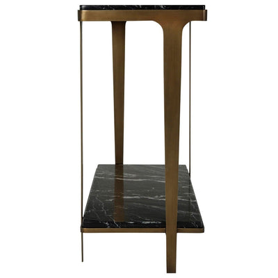 Theodore Alexander Living Gennaro Console Table in Black & Brass House of Isabella UK