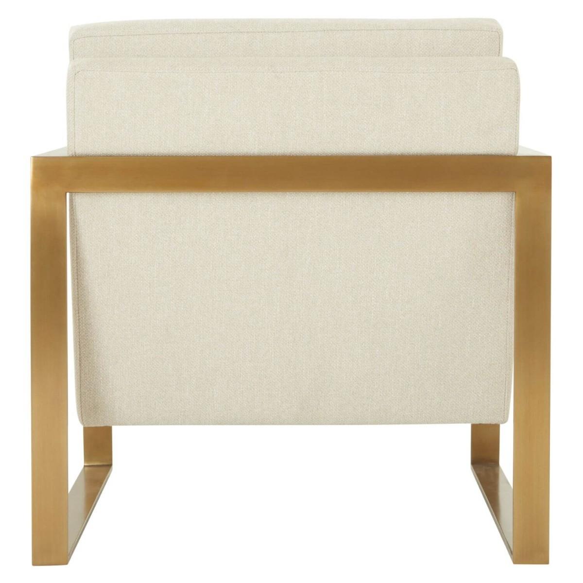 Theodore Alexander Living Ta Studio Bower Club Chair in Kendal Linen with Brushed Brass Finish Legs House of Isabella UK