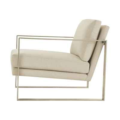 Theodore Alexander Living Ta Studio Bower Club Chair in Kendal Linen with Stainless Steel Leg House of Isabella UK