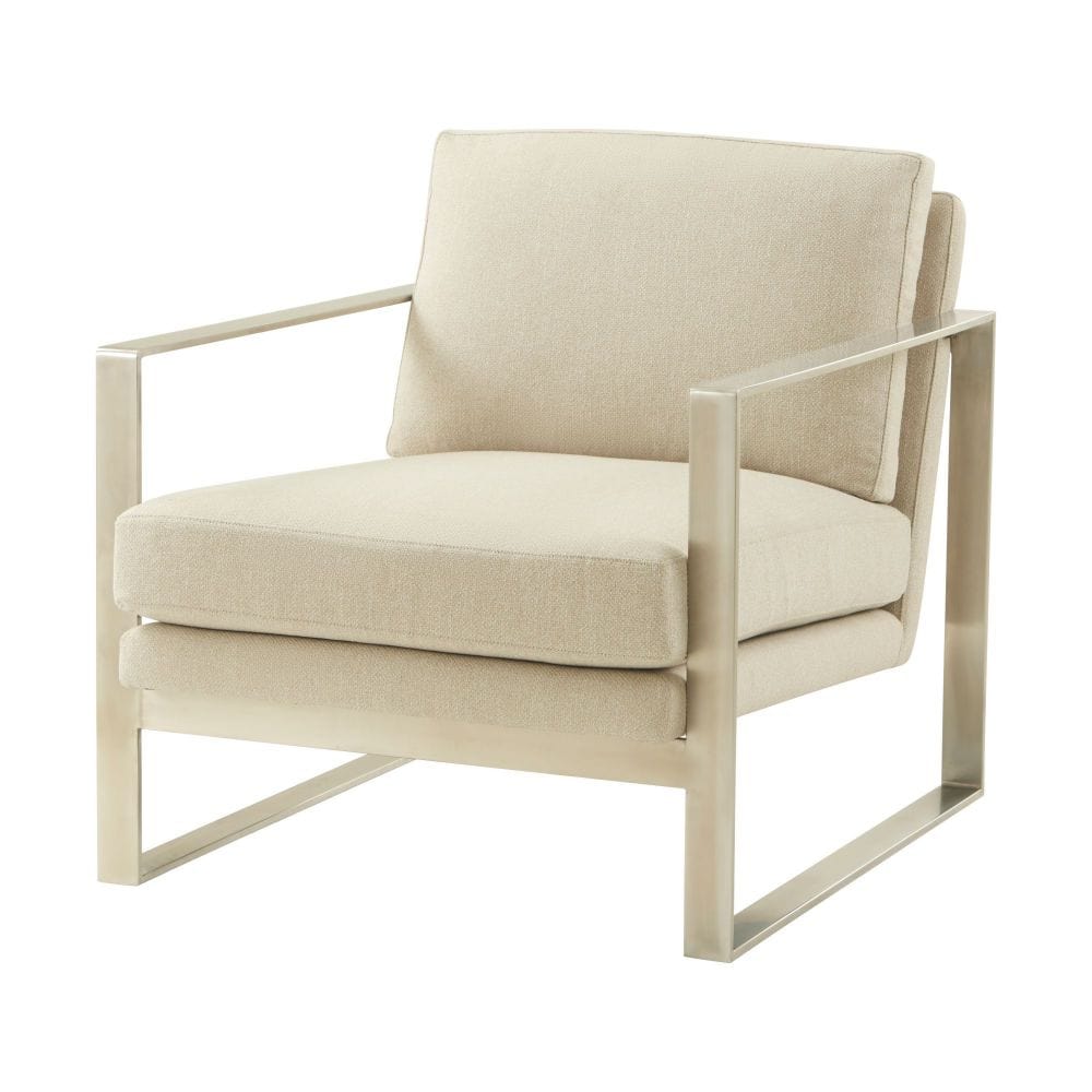 Theodore Alexander Living Ta Studio Bower Club Chair in Kendal Linen with Stainless Steel Leg House of Isabella UK