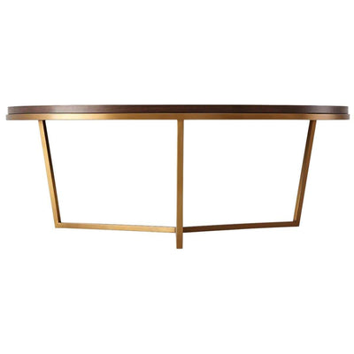 Theodore Alexander Living Ta Studio Large Round Coffee Table Fisher in Macadamia & Brass House of Isabella UK