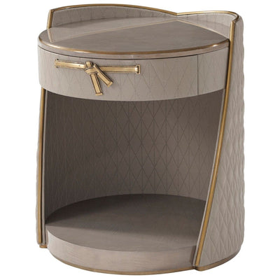 Theodore Alexander Sleeping Iconic Round Bedside Table in Leather House of Isabella UK