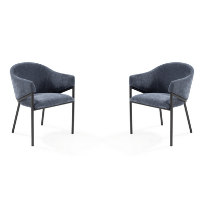 Tommy Franks Dining Aidan Armchair - Set of 2 - Navy House of Isabella UK