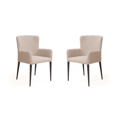 Tommy Franks Dining Varsi Dining Chair - Set of 2 - Chex Bouclé Steam House of Isabella UK