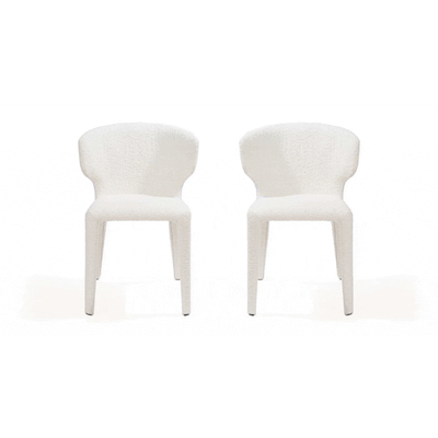 Tommy Franks Dining Vela Dining Chair - Set of 2 - Chex Polar Bouclé House of Isabella UK