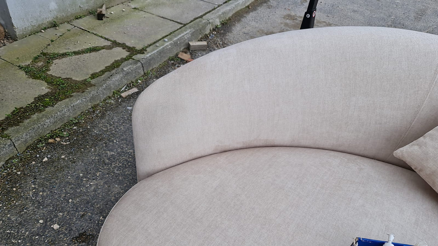 Tommy Franks Living Cove 4-Seater Sofa - Avery Velour Cream - Faulty | OUTLET House of Isabella UK