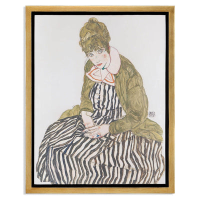 Uttermost Accessories Black Label Edith with Striped Dress, Sitting, 1915 Framed Canvas House of Isabella UK