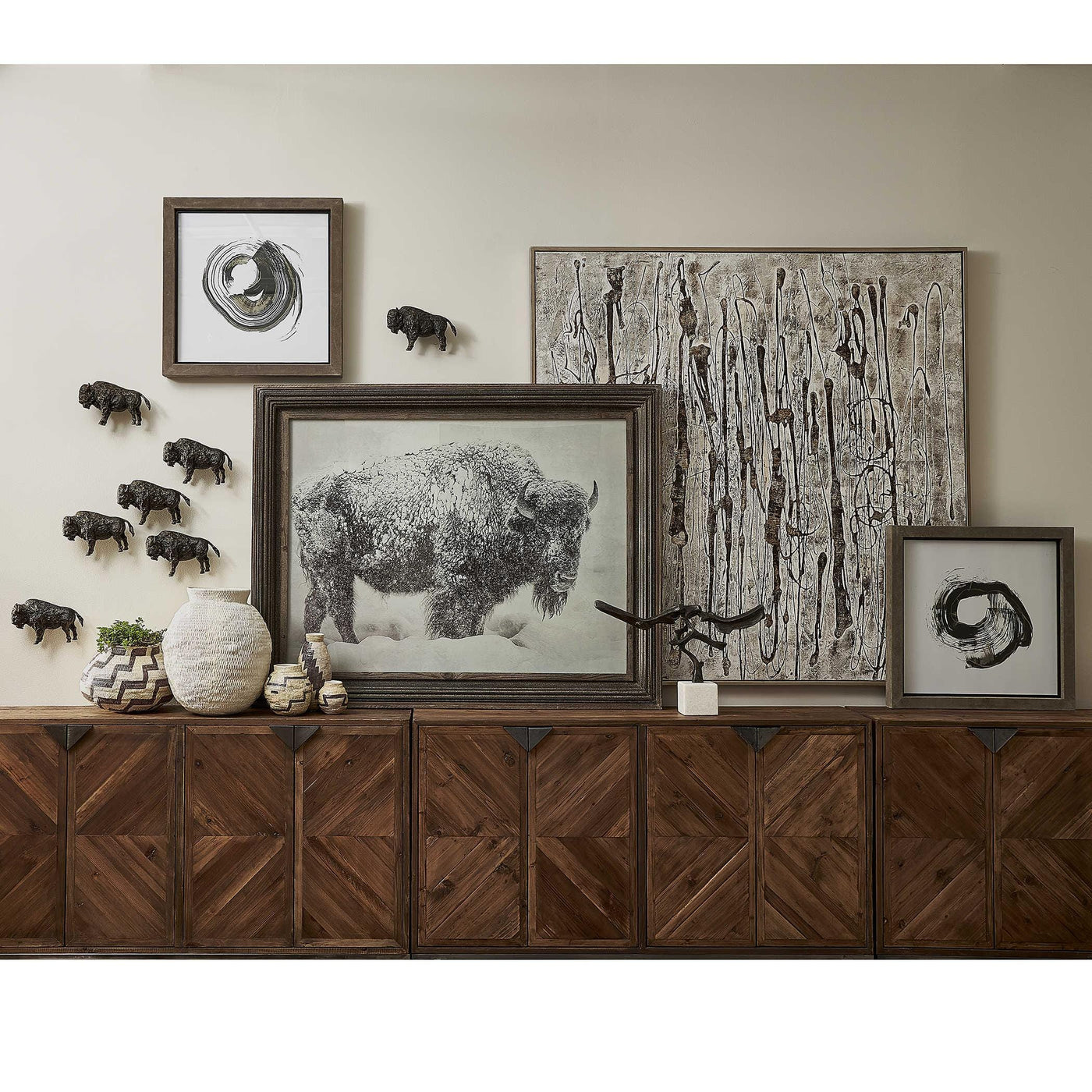 Uttermost Accessories Black Label Scribbles Hand Painted Canvas House of Isabella UK
