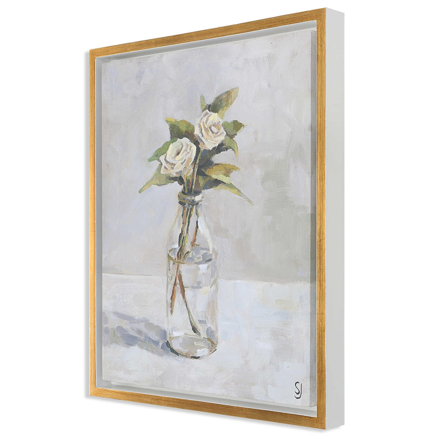 Uttermost Accessories Black Label White Garden Rose Framed Canvas House of Isabella UK