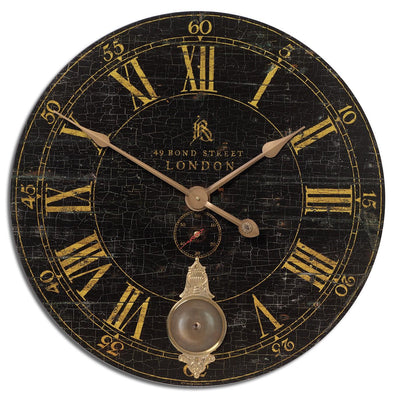 Uttermost Accessories Bond Street 30" Black Wall Clock House of Isabella UK