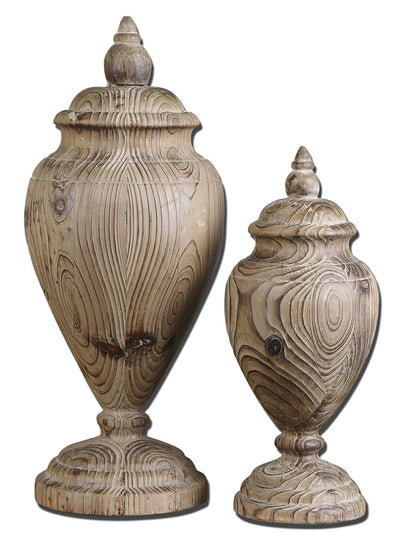 Uttermost Accessories Brisco Carved Wood Finials, Set/2 House of Isabella UK