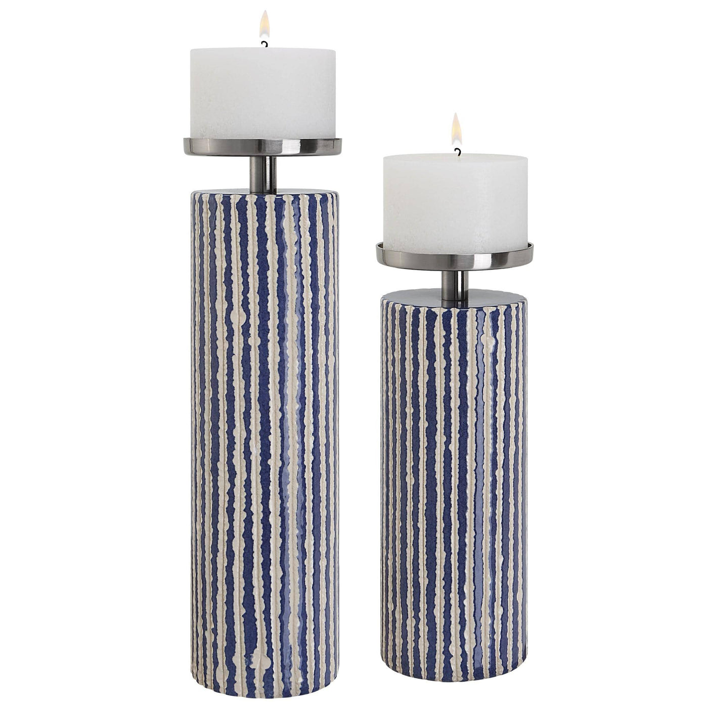 Uttermost Accessories Havana Blue Candleholders, S/2 House of Isabella UK