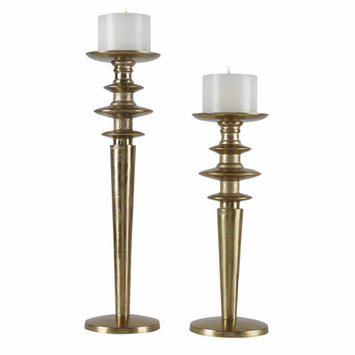 Uttermost Accessories Highclere Gold Candleholders, S/2 House of Isabella UK