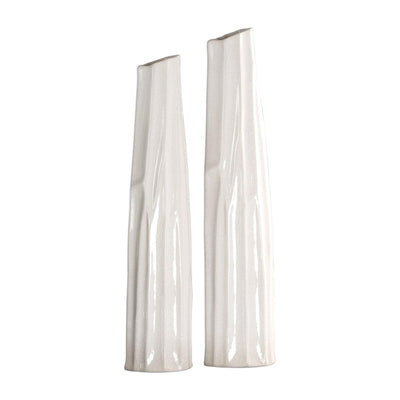 Uttermost Accessories Kenley Crackled White Vases S/2 House of Isabella UK