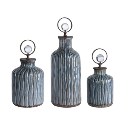 Uttermost Accessories Mathias Grey-blue Vessels, S/3 House of Isabella UK