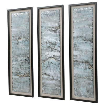 Uttermost Accessories Ocean Swell Painted Metal Art, S/3, 3 Cartons House of Isabella UK