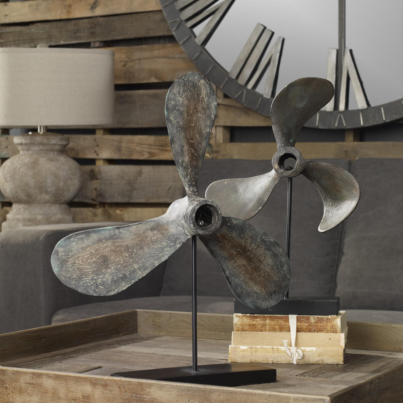 Uttermost Accessories Propellers Rust Sculptures, S/2 House of Isabella UK