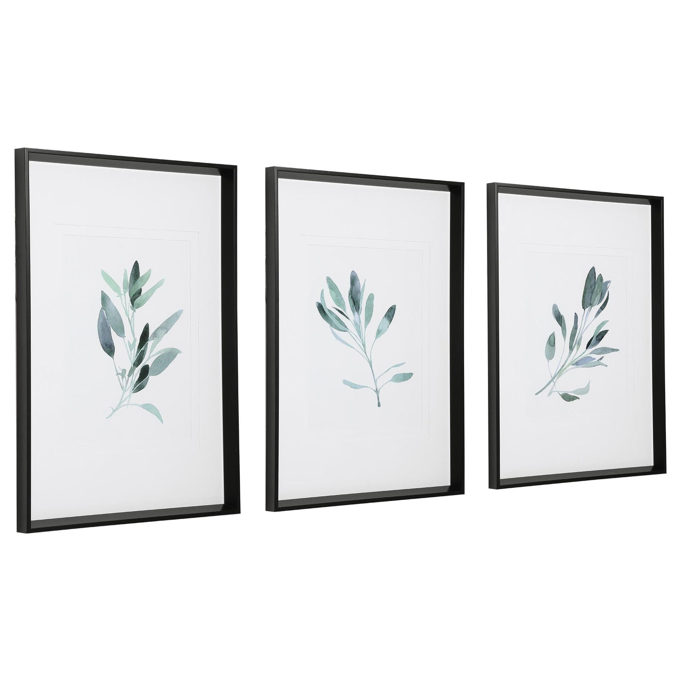 Uttermost Accessories Simple Sage Watercolor Prints, S/3 House of Isabella UK