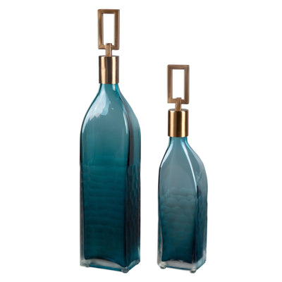 Uttermost Accessories Uttermost Annabella Teal Glass Bottles, S/2 House of Isabella UK
