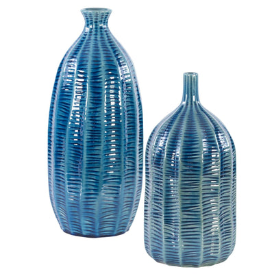 Uttermost Accessories Uttermost Bixby Blue Vases, S/2 House of Isabella UK