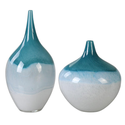 Uttermost Accessories Uttermost Carla Teal White Vases, S/2 House of Isabella UK