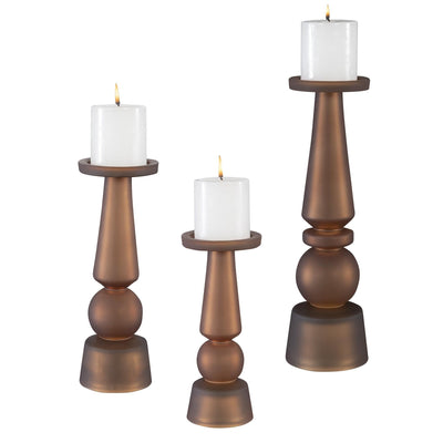 Uttermost Accessories Uttermost Cassiopeia Butter Rum Glass Candleholders, S/3 House of Isabella UK