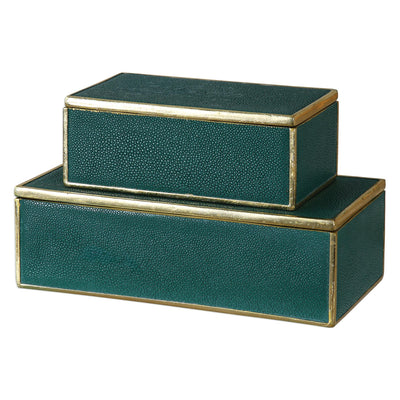 Uttermost Accessories Uttermost Karis Emerald Green Boxes S/2 House of Isabella UK