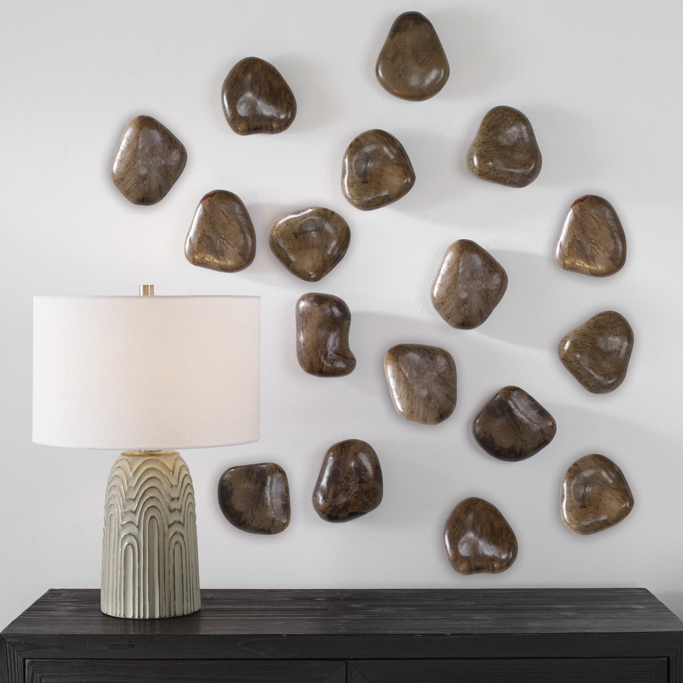 Uttermost Accessories Uttermost Pebbles Walnut Wood Wall Decor, S/9 House of Isabella UK