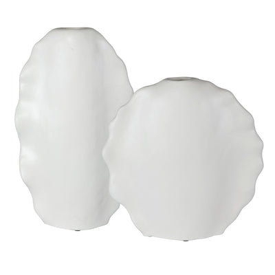 Uttermost Accessories Uttermost Ruffled Feathers Modern White Vases, S/2 House of Isabella UK