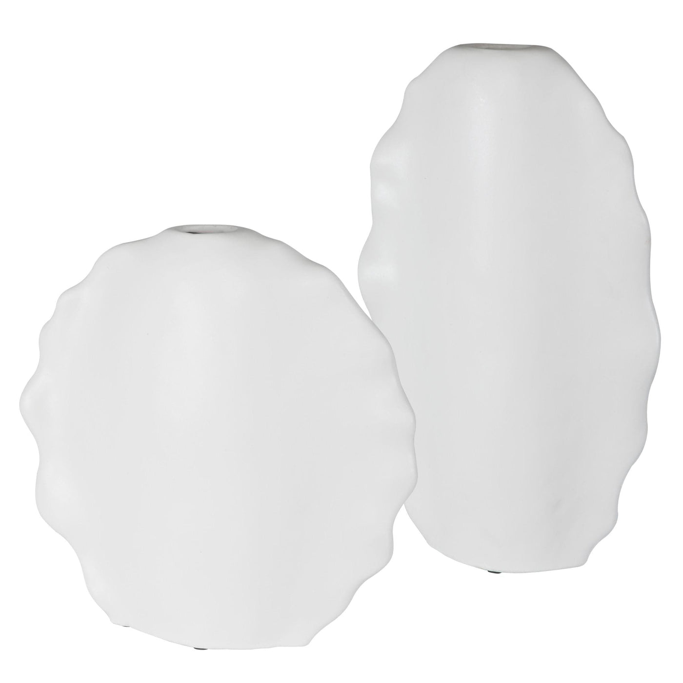 Uttermost Accessories Uttermost Ruffled Feathers Modern White Vases, S/2 House of Isabella UK