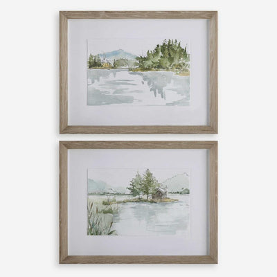 Uttermost Accessories Uttermost Serene Lake Framed Prints | Set of 2 House of Isabella UK
