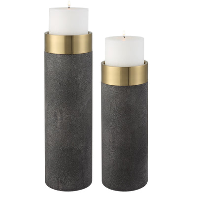 Uttermost Accessories Wessex Gray Candleholders, S/2 House of Isabella UK