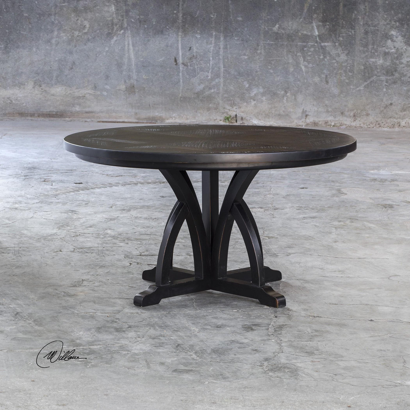 Uttermost Dining Uttermost Maiva Round Black Dining Table House of Isabella UK