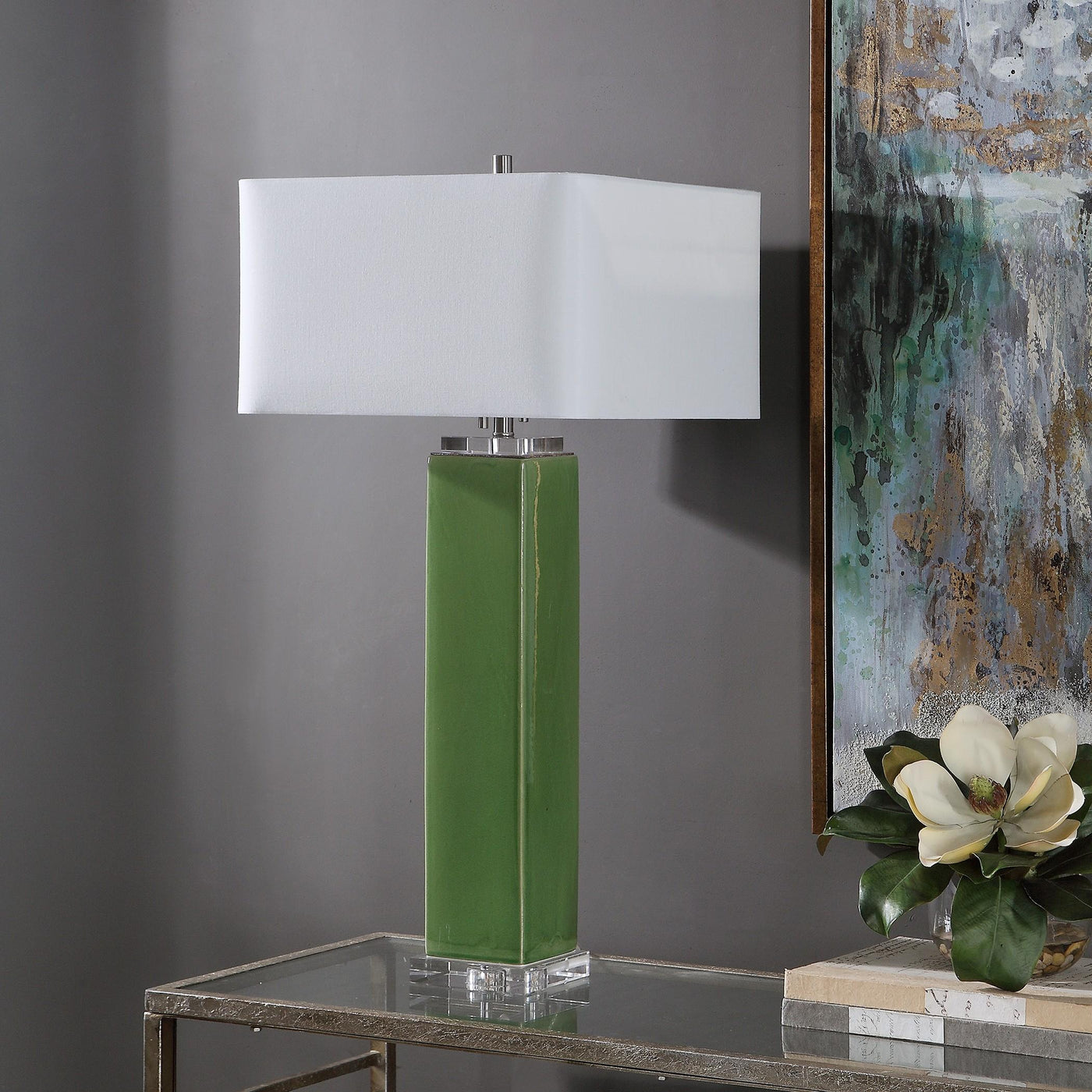 Uttermost Lighting Aneeza Tropical Green Table Lamp House of Isabella UK