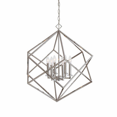 Uttermost Lighting Euclid 6 Light Nickel Cube Pendant House of Isabella UK