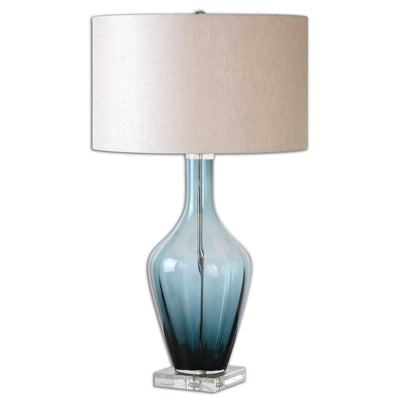 Uttermost Lighting Hagano Blue Glass Table Lamp House of Isabella UK