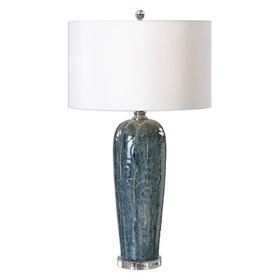 Uttermost Lighting Maira Blue Ceramic Table Lamp House of Isabella UK